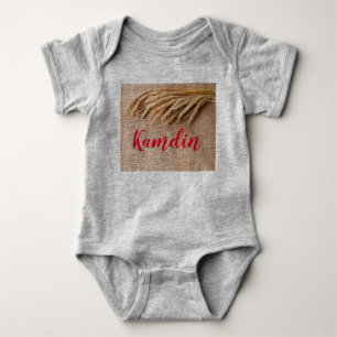 Body Para Bebê Trigo de cabra personalizada no saco C