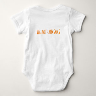 Body Para Bebê Trio de Hallothanksmas: Abóbora, Turquia e Natal