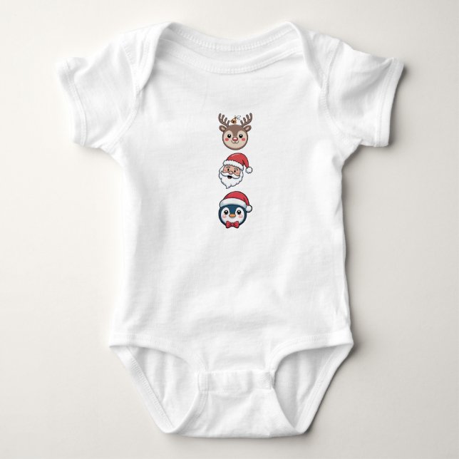Body Para Bebê Trio de Natal Fofo -  (Frente)