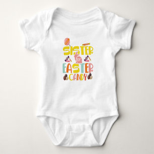 Body Para Bebê Trocarei minha irmã por Páscoas.