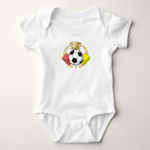 Body Para Bebê Troféu de cartão vermelho e amarelo de futebol