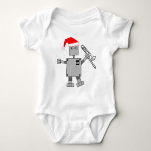 Body Para Bebê Trombone Santa Hat Robot