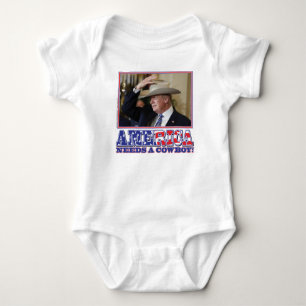 BODY PARA BEBÊ TRUMP-AMÉRICA-COWBOY