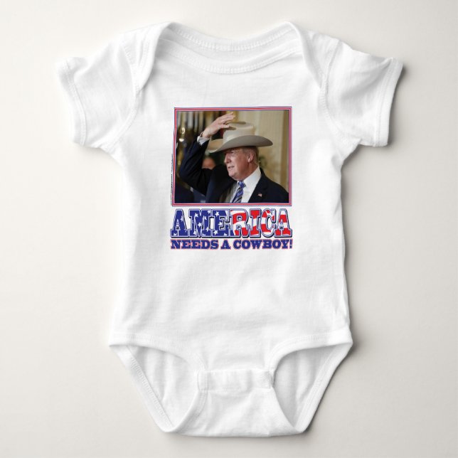BODY PARA BEBÊ TRUMP-AMÉRICA-COWBOY (Frente)