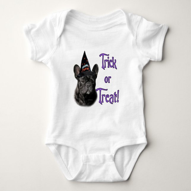Body Para Bebê Truque de Buldogue Francês (Frente)