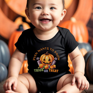 Body Para Bebê Truque Personalizado ou Tratar Tratamentos de Abób