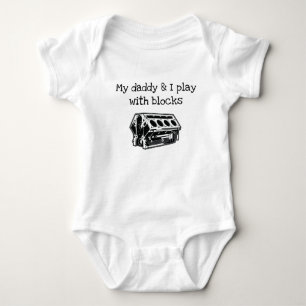 Body Para Bebê Tshirt do bloco de motor com pai