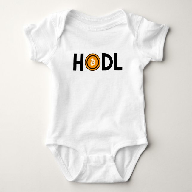 Body Para Bebê Tshirt do cryptocurrency de Bitcoin (Frente)