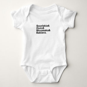 Body Para Bebê Tshirt grego do Ampersand da comida