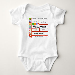 Body Para Bebê Tshirt personalizado do aniversário dos animais d