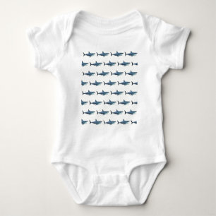 Body Para Bebê Tubarão Branco do excelente