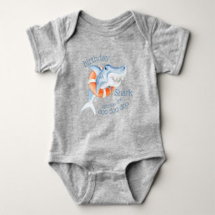 Body Para Bebê Tubarão irrisório bonito do aniversário do beb