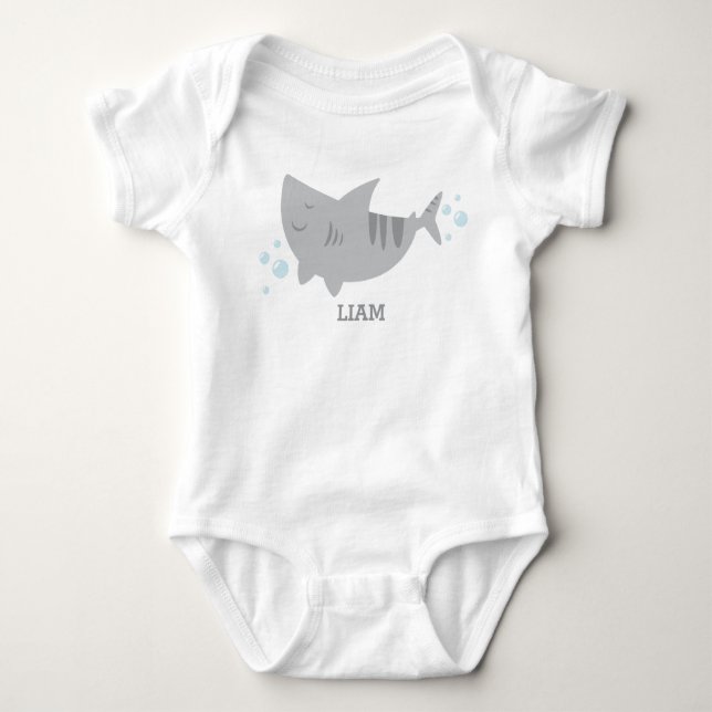 Body Para Bebê Tubarão-Tigre Bonito Onsie (Frente)