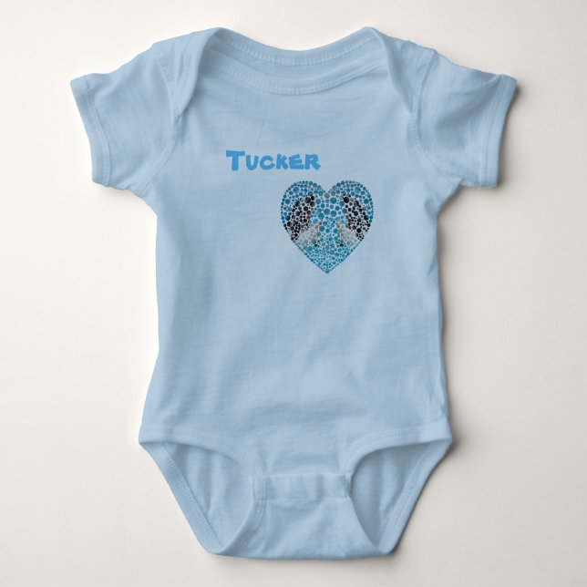 Body Para Bebê Tucker Nome Com Orcas, Bodysuit de Bebê (Frente)