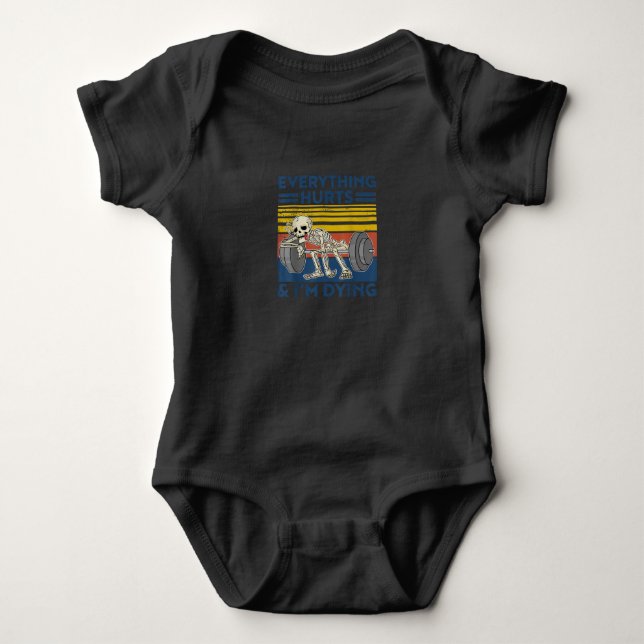 Body Para Bebê Tudo Magoa Pesar Ness Gym Gift (Frente)