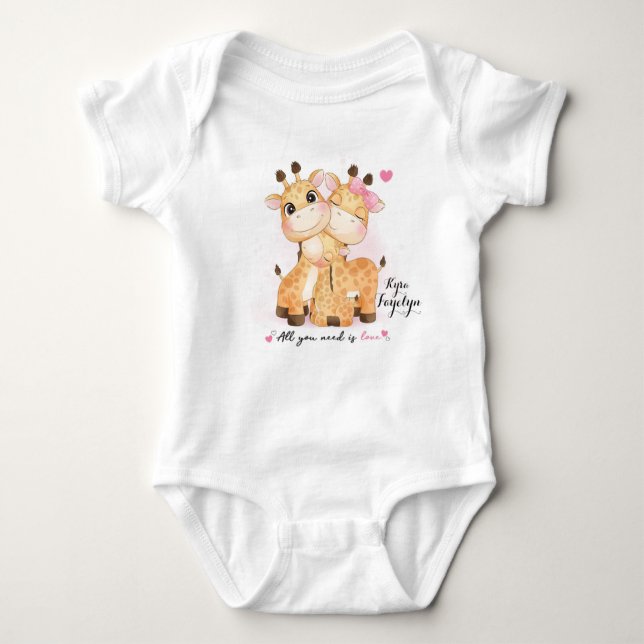 Body Para Bebê Tudo que você precisa é amor Baby Giraffe (Frente)