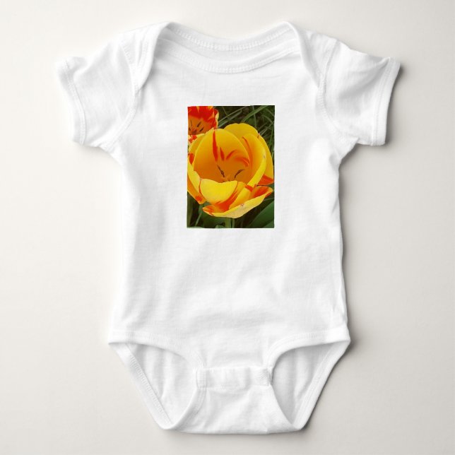 Body Para Bebê Tulipas Amarelas primavera (Frente)