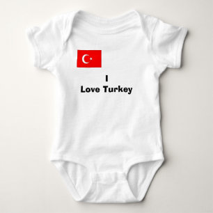 Body Para Bebê turco, eu amo Turquia