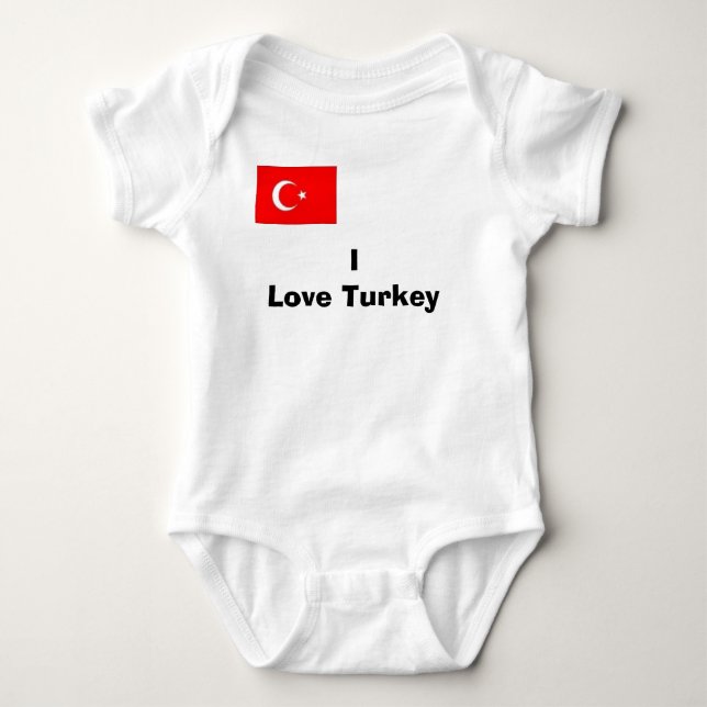 Body Para Bebê turco, eu amo Turquia (Frente)