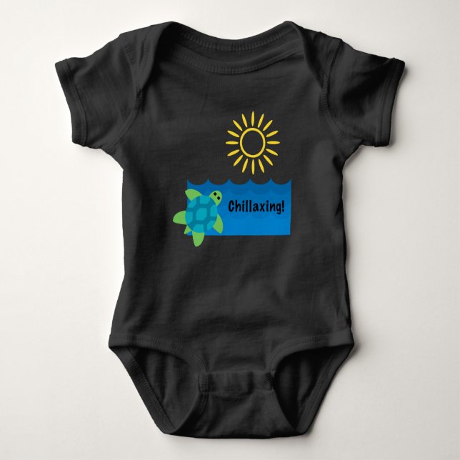 Body Para Bebê Turtle Chillaxxin Design - Baby Jersey Bodydress (Frente)
