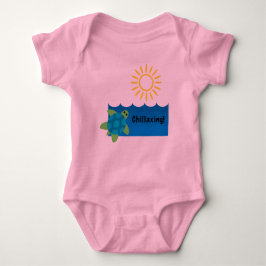 Body Para Bebê Turtle Chillaxxin Design - Baby Jersey Bodydress