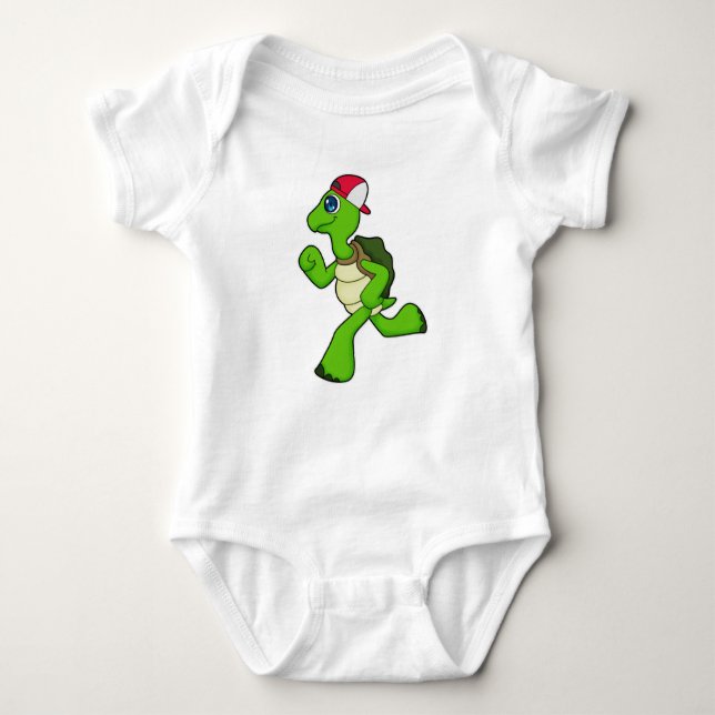 Body Para Bebê Turtle como Runner com Boné (Frente)
