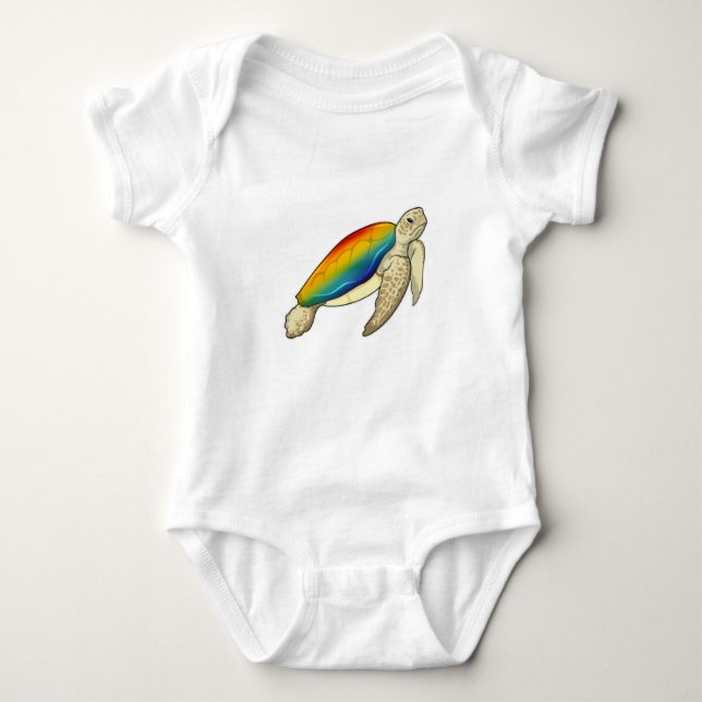 Body Para Bebê Turtle Rainbow (Frente)