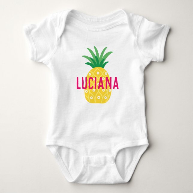 Body Para Bebê Tutti Frutti Pineapple Girls Personalizadas (Frente)