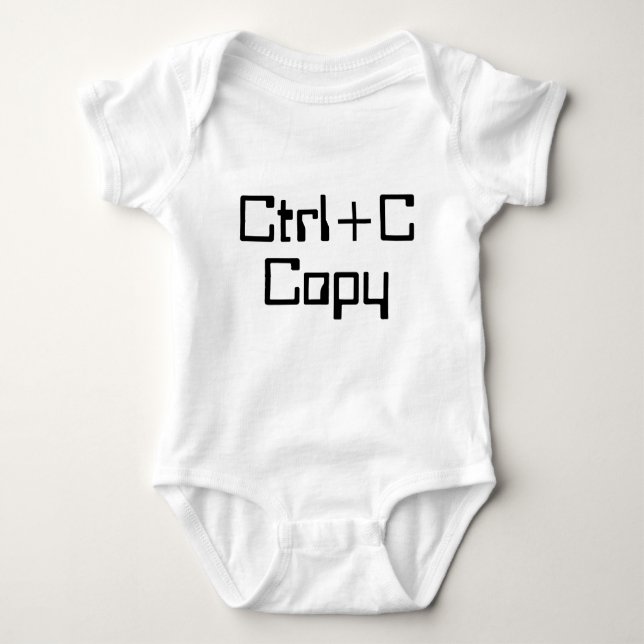 Body Para Bebê Twin 1 Ctrl+C Copiar Geek Nerd (Frente)
