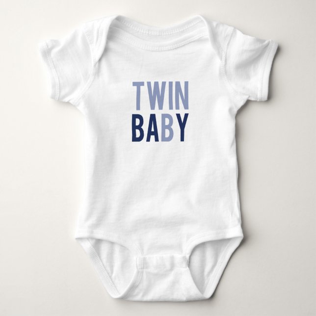 Body Para Bebê Twin Baby B Blue (Frente)