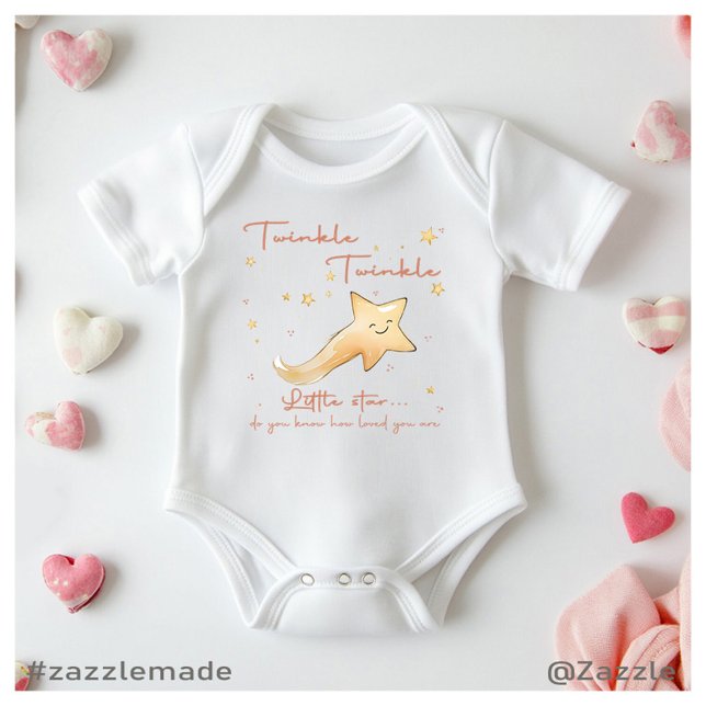 Body Para Bebê Twinkle Twinkle Little Star Boho Personalize (Twinkle Twinkle Little Star Boho Autumn Personaliz Baby Bodysuit)