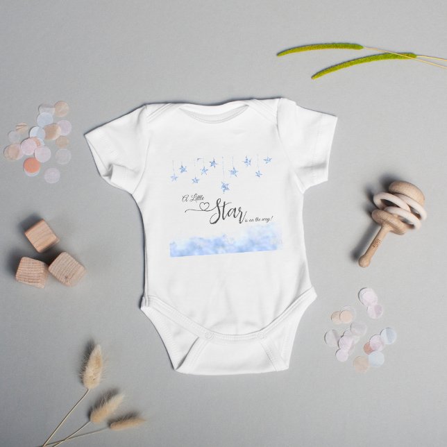 Body Para Bebê Twinkle Twinkle Little Star Boy Blue Baby Shower (Criador carregado)