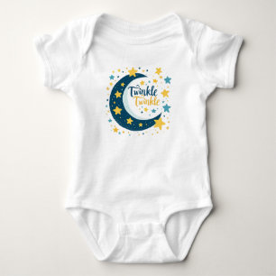 Body Para Bebê "Twinkle Twinkle" Lua e Bebê Estrela