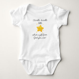 Body Para Bebê Twinkle Twinkle Pequena Estrela, Presente Religios