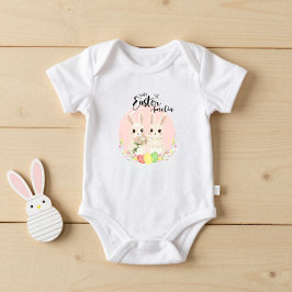 Body Para Bebê Two Easter Bunnies Personalized Baby Bodysuit