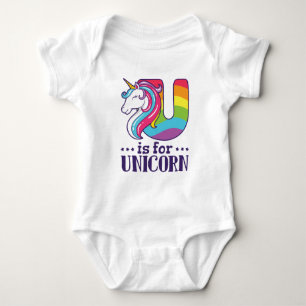 Body Para Bebê U é para Unicorn Alphabet