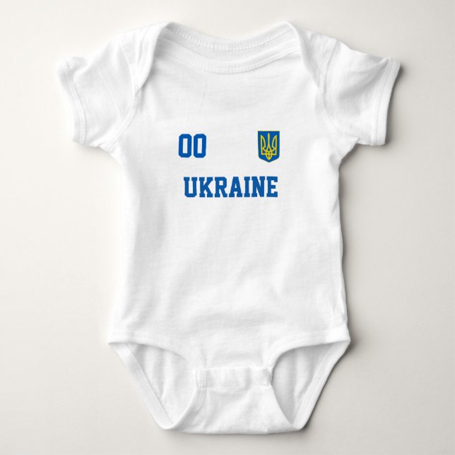 Body Para Bebê Ucrânia Custom Name&Number Jersey Futebol (Frente)