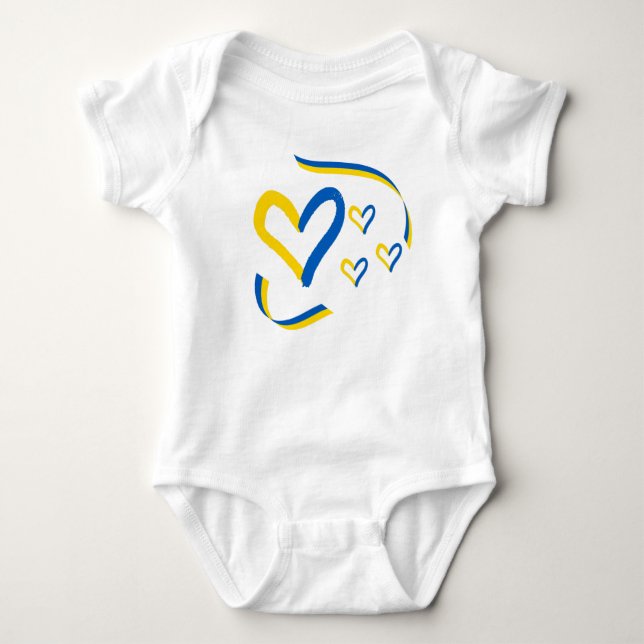 Body Para Bebê Ucrânia Hearts Baby Bodydress (Frente)