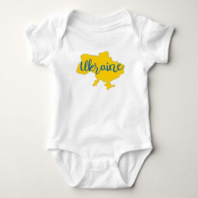 Body Para Bebê Ukrainian map and lettering  (Frente)