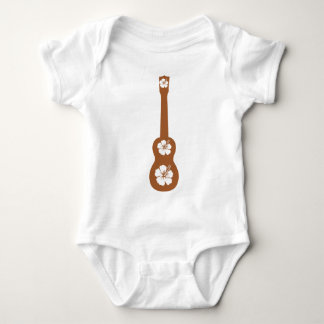 Body Para Bebê Ukulele e hibiscus branco