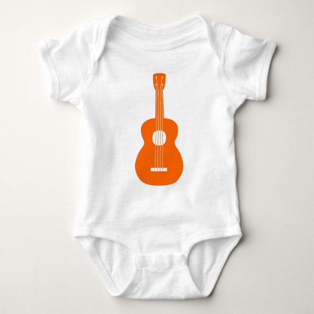 Body Para Bebê Ukulele - Laranja (Frente)