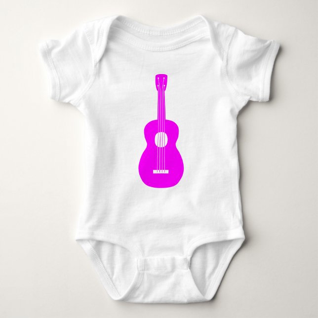 Body Para Bebê Ukulele - Magenta (Frente)