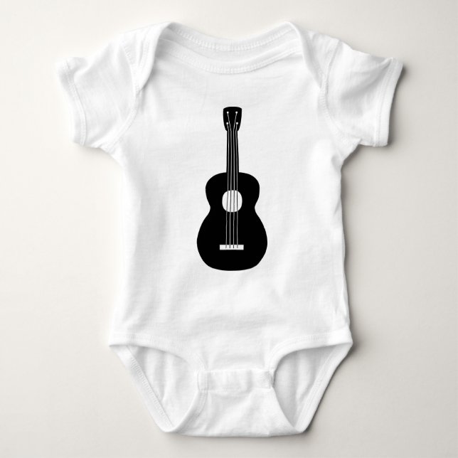 Body Para Bebê Ukulele - Preto (Frente)