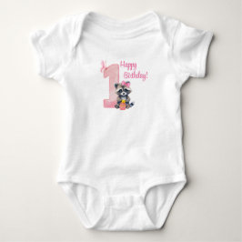 Body Para Bebê "Um Ano de Idade" – Bodysuit Rosa para o Primeiro