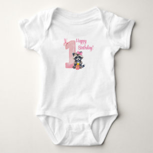 Body Para Bebê "Um Ano de Idade" – Bodysuit Rosa para o Primeiro