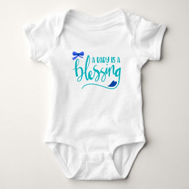 Body Para Bebê Um Bebê é uma Bênção, Bebê Menino  (Frente)