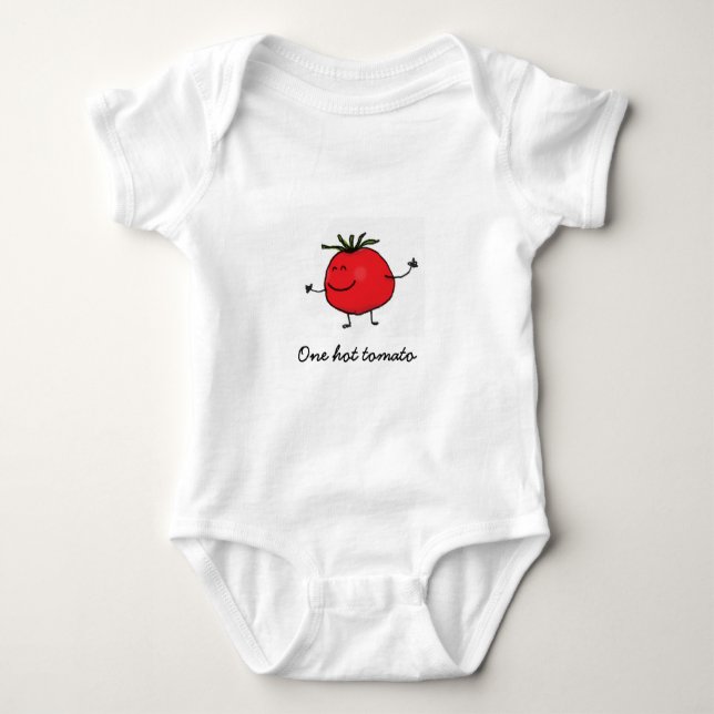 Body Para Bebê Um Bodysuit quente do bebê do tomate (Frente)
