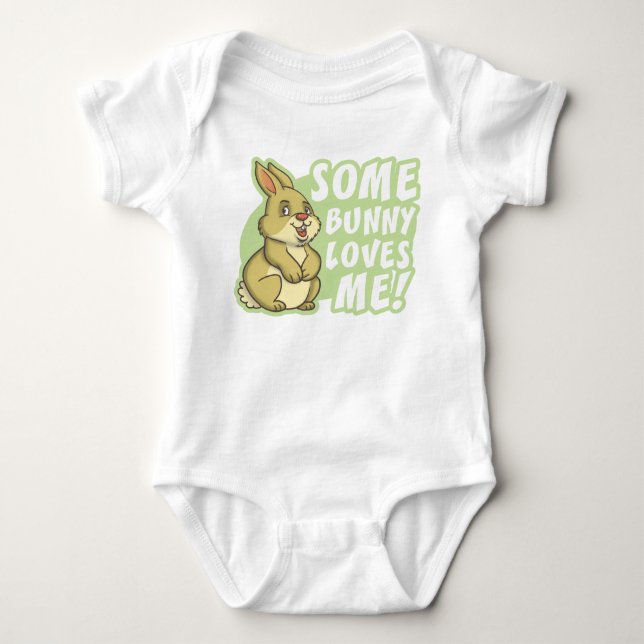 Body Para Bebê Um Coelhinho Me Ama Páscoa (Frente)