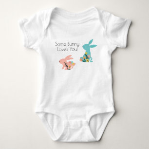 Body Para Bebê Um Coelhinho Te Ama Um Coelhinho De Azul
