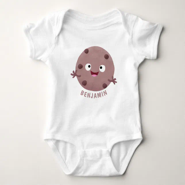 Body Para Bebê Um desenho animado de biscoito de chocolate inteli